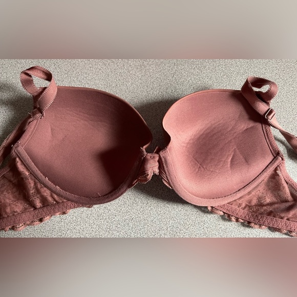 Victoria’s Secret Dream Angels Dark Dusty Rose Push Up Bra Size 34D - Picture 5 of 12